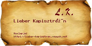 Lieber Kapisztrán névjegykártya